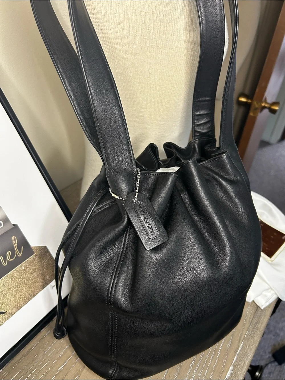 Coach Vintage Lexington Drawstring Bucket Bag 4180 – Black TannedGlove Leather